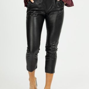 Pleated High-Steh Hose in schwarz