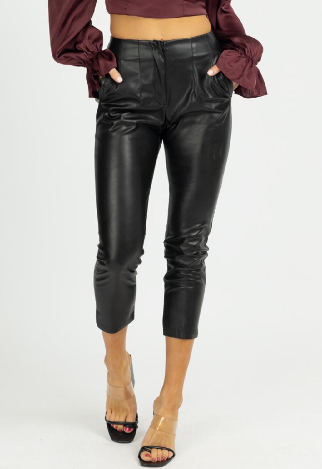 Plissierte Hose in Schwarz