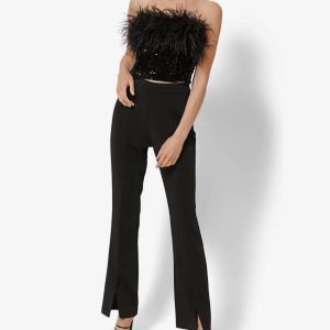 Alexis Split Hose in schwarz