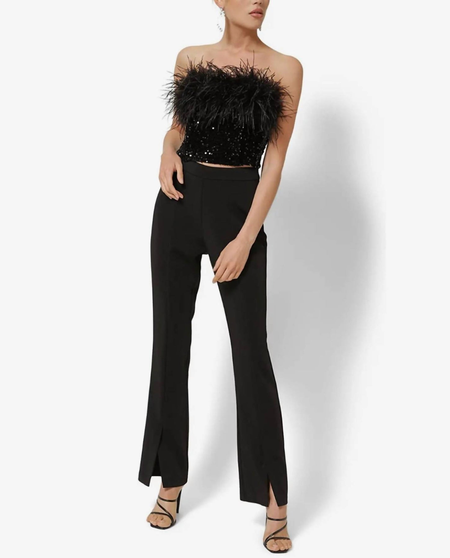 Alexis Split Hose in Schwarz