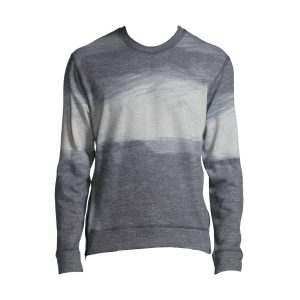 Herren Print messer Fleece Sweatshirt in grau ombre