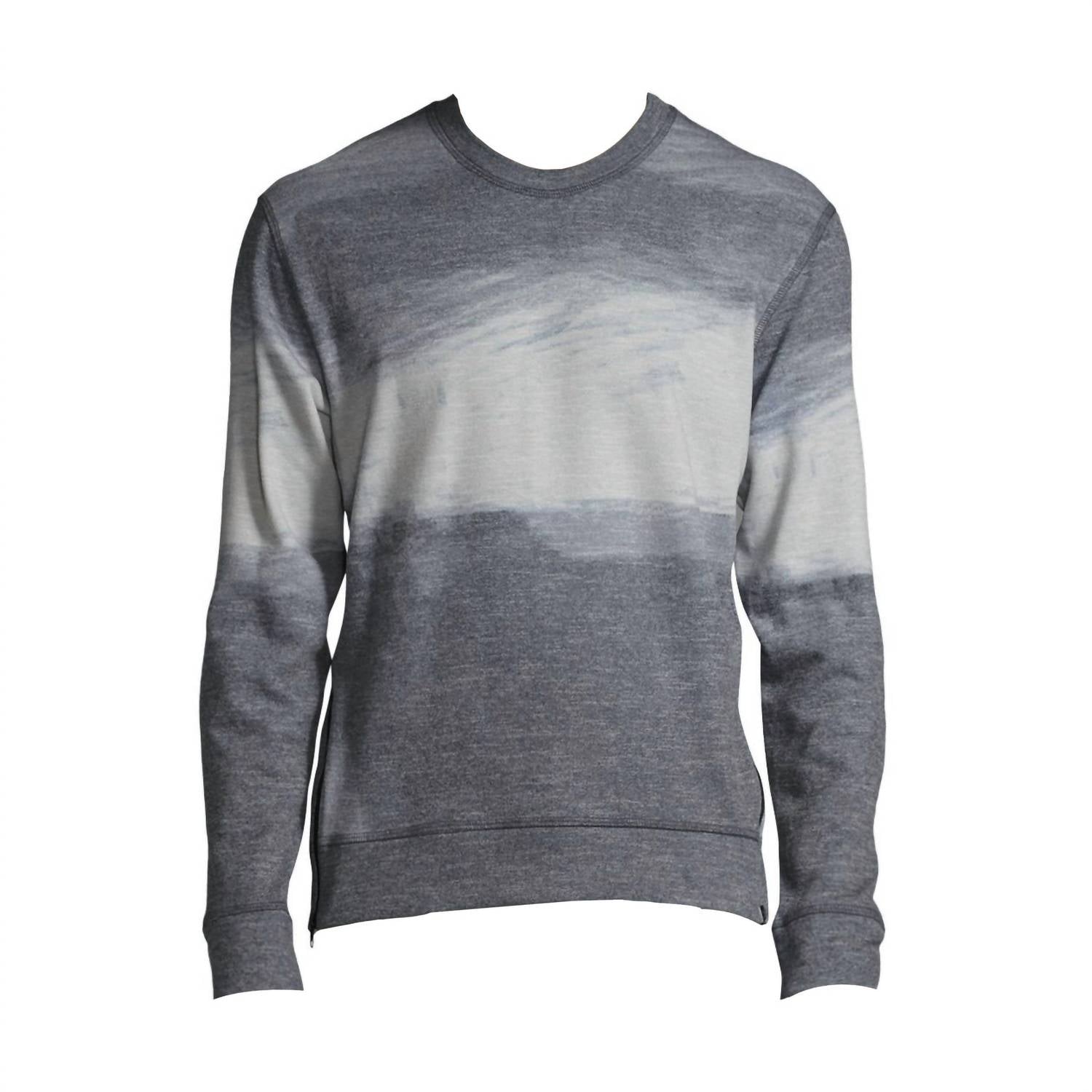 Herren Muster Messer Fleece Sweatshirt in Grau Ombre