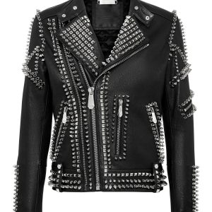 Leder Biker Nieten