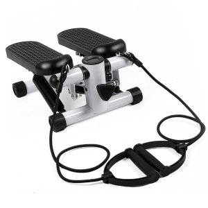 Mini Fitness Stepper mit 2 Widerstandsbändern und LCD-Monitor