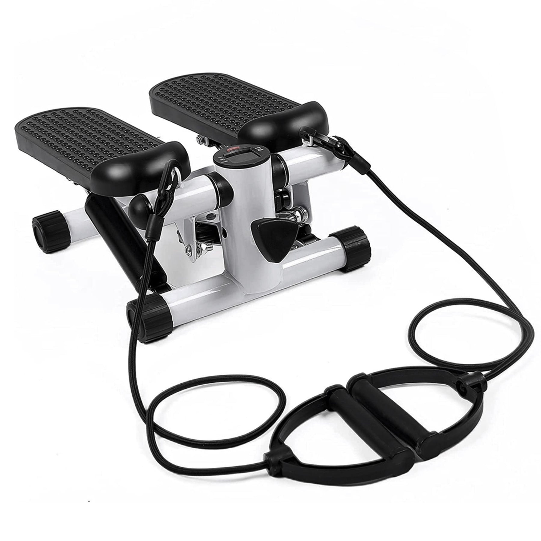 Mini Fitness Stepper mit 2 Widerstandsbändern und LCD-Monitor
