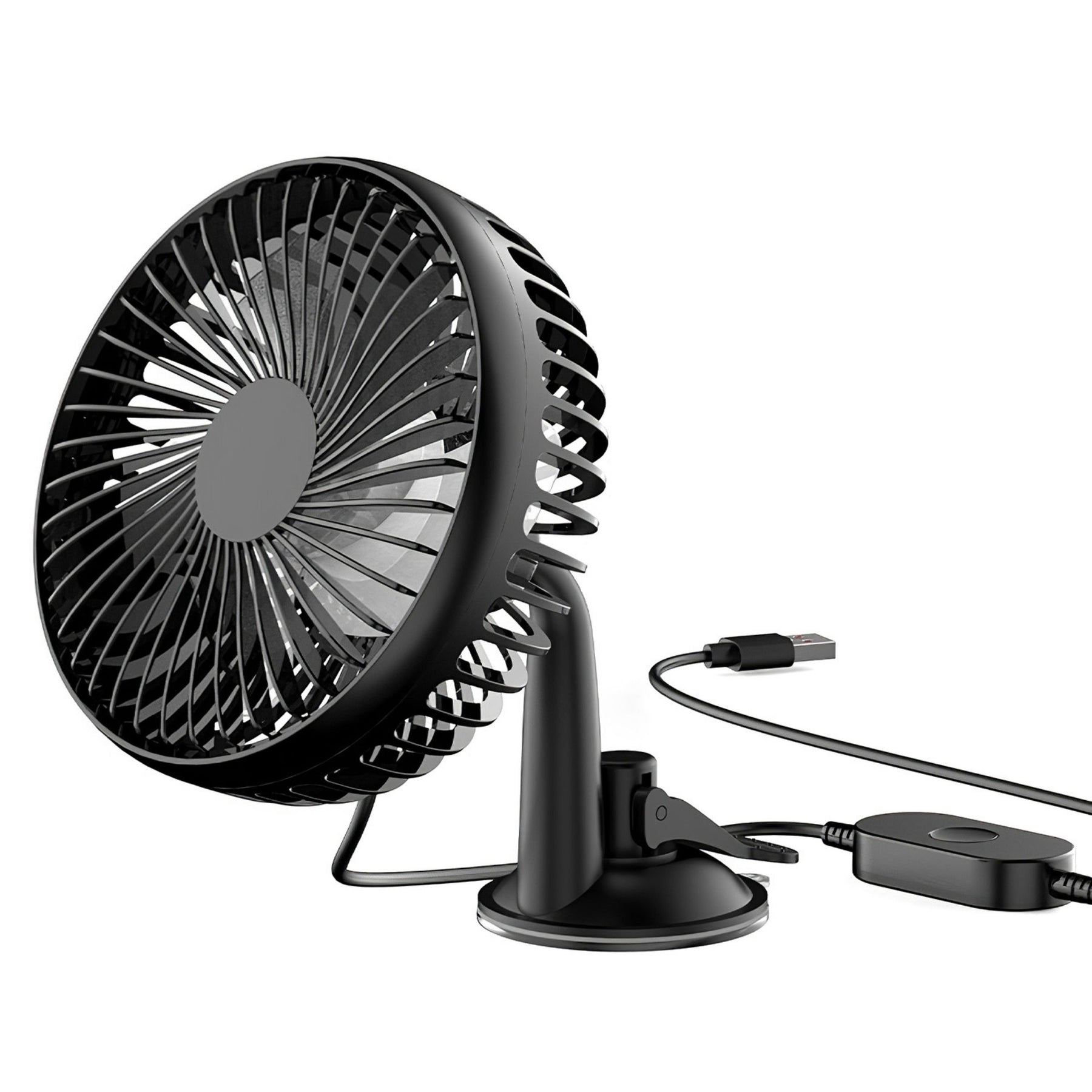Tragbare Auto Kühlventilator 3 Geschwindigkeiten USB Rücksitz Clip Fan für SUV RV Pickup, Dashboard & Fenster Saugen