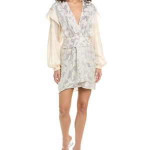 IRO Surplice Seide & Leinen-Blend Minikleid