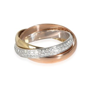 Cartier Trinity 2.9 mm Wide Ring in 18k 3 Ton Gold 0.46 ctw 7748908646460