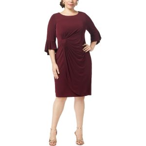 Plus Drapey Bell Sleeves Cocktail And Party Kleid