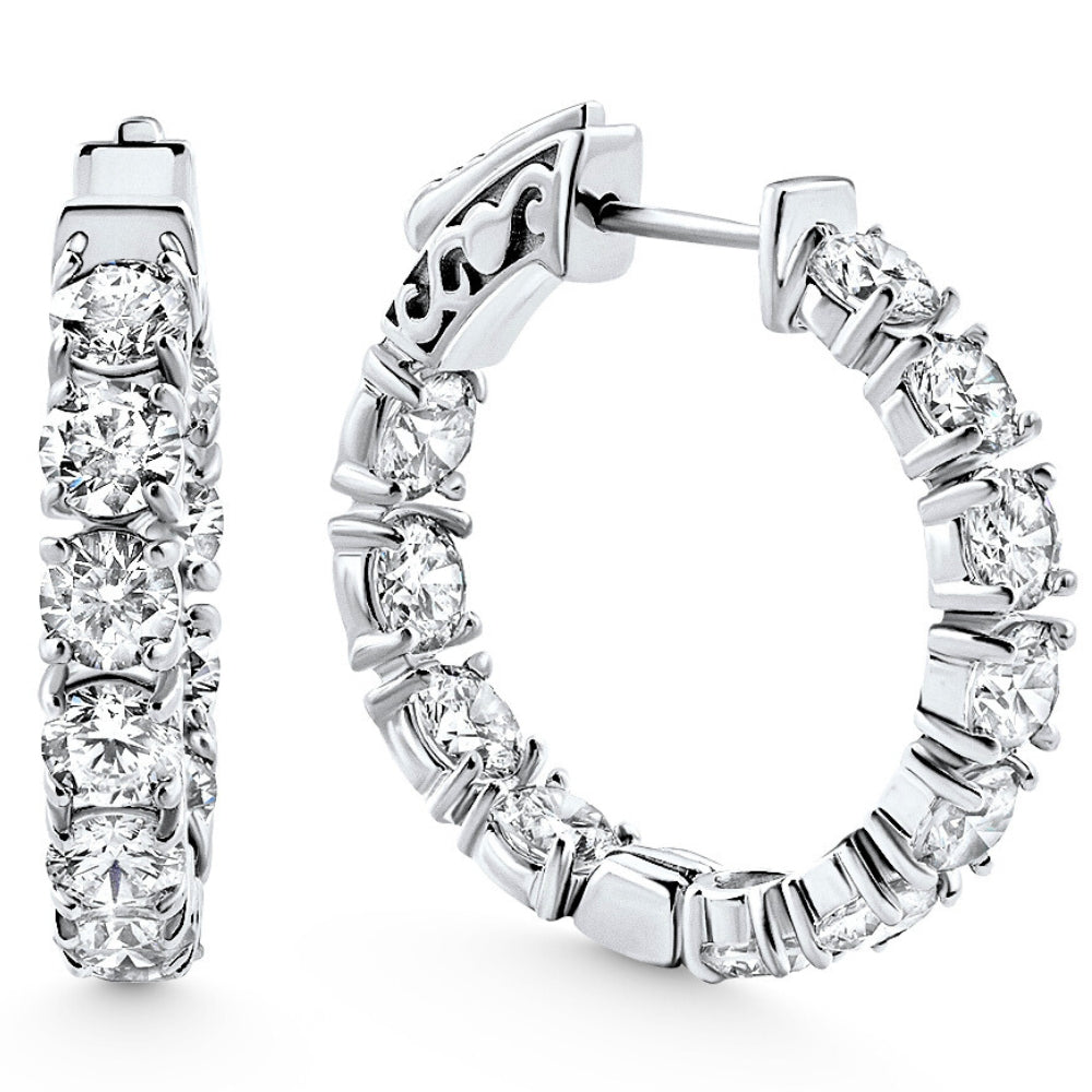 3 3/4Ct Diamant innen außen Hoops 14k Gold 1
