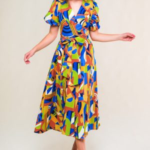 SATURDAY FEELINGS Gewebtes Midikleid
