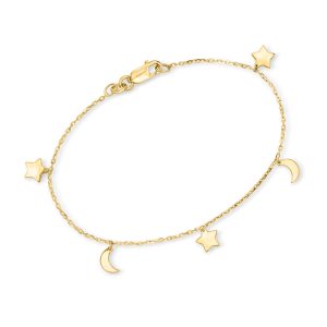 RS rein von ross-simons 14kt gelb gold himmlischen Charme Station Armband