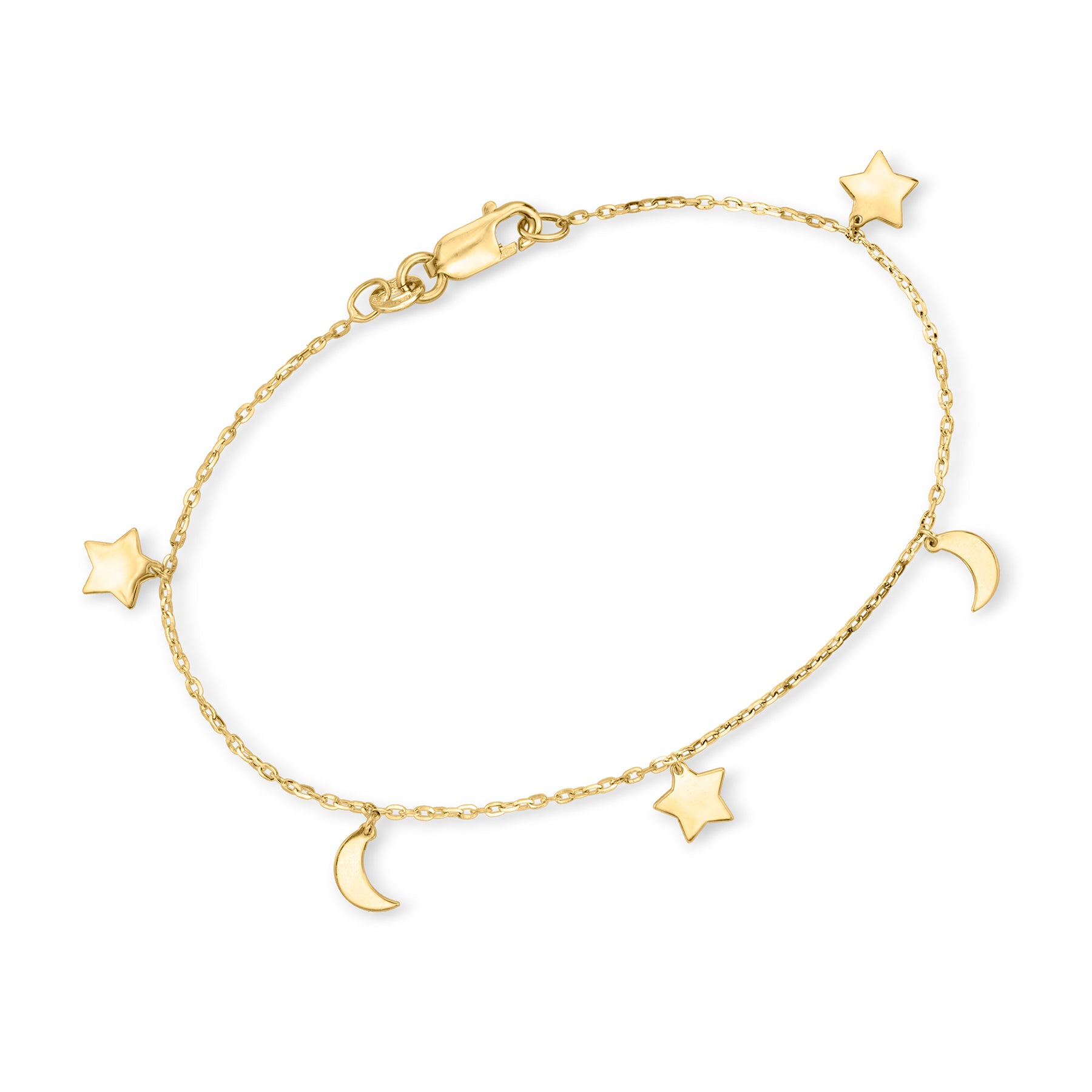 RS Pure Von Ross-Simons 14kt Gelbgold Himmlische Charm Station Armband