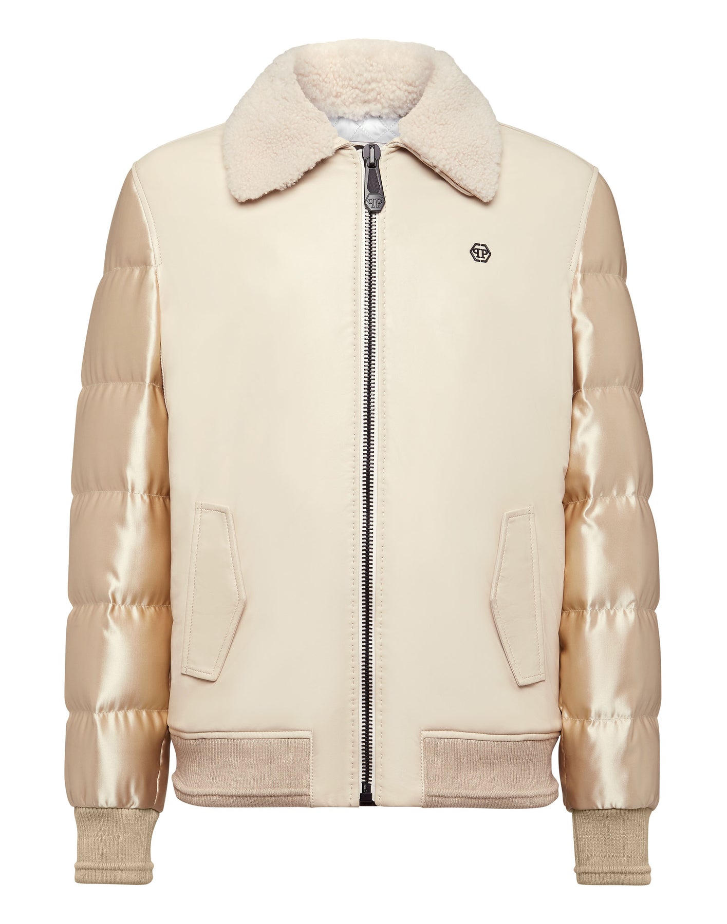 Lammfell und Nylon Daunen Bomber Philipp Plein TM