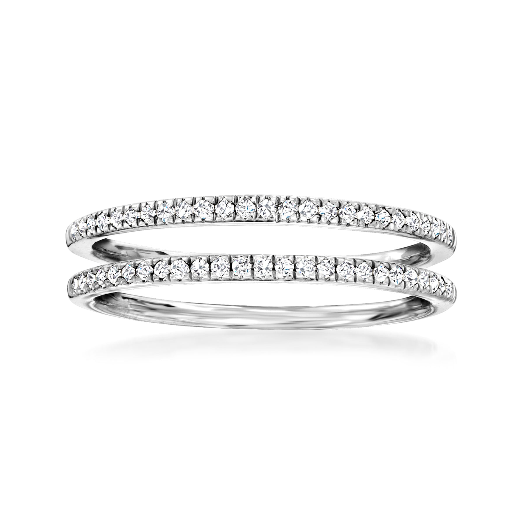 Ross-Simons Diamant Schmuck Set: 2 stapelbare Ringe in Sterling Silber