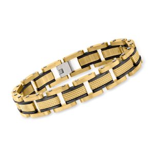Ross-Simons männer 18kt vergoldet Edelstahl-Link Armband