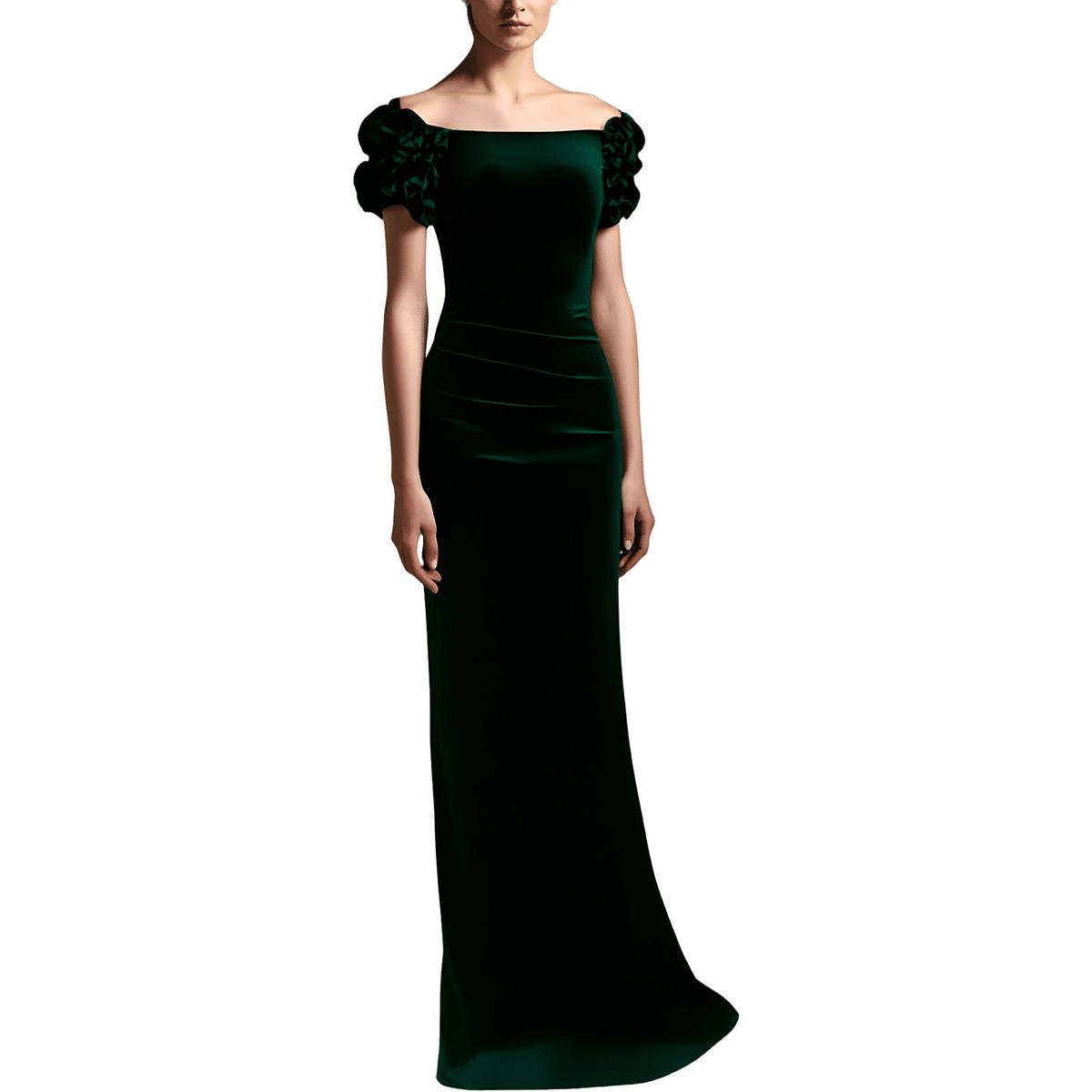 Rüschen Samt Abendkleid