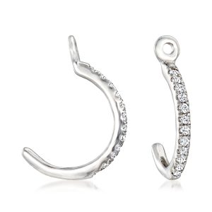 Ross-Simons Diamond C-Hoop Ohrring Jacken in 14kt Weißgold