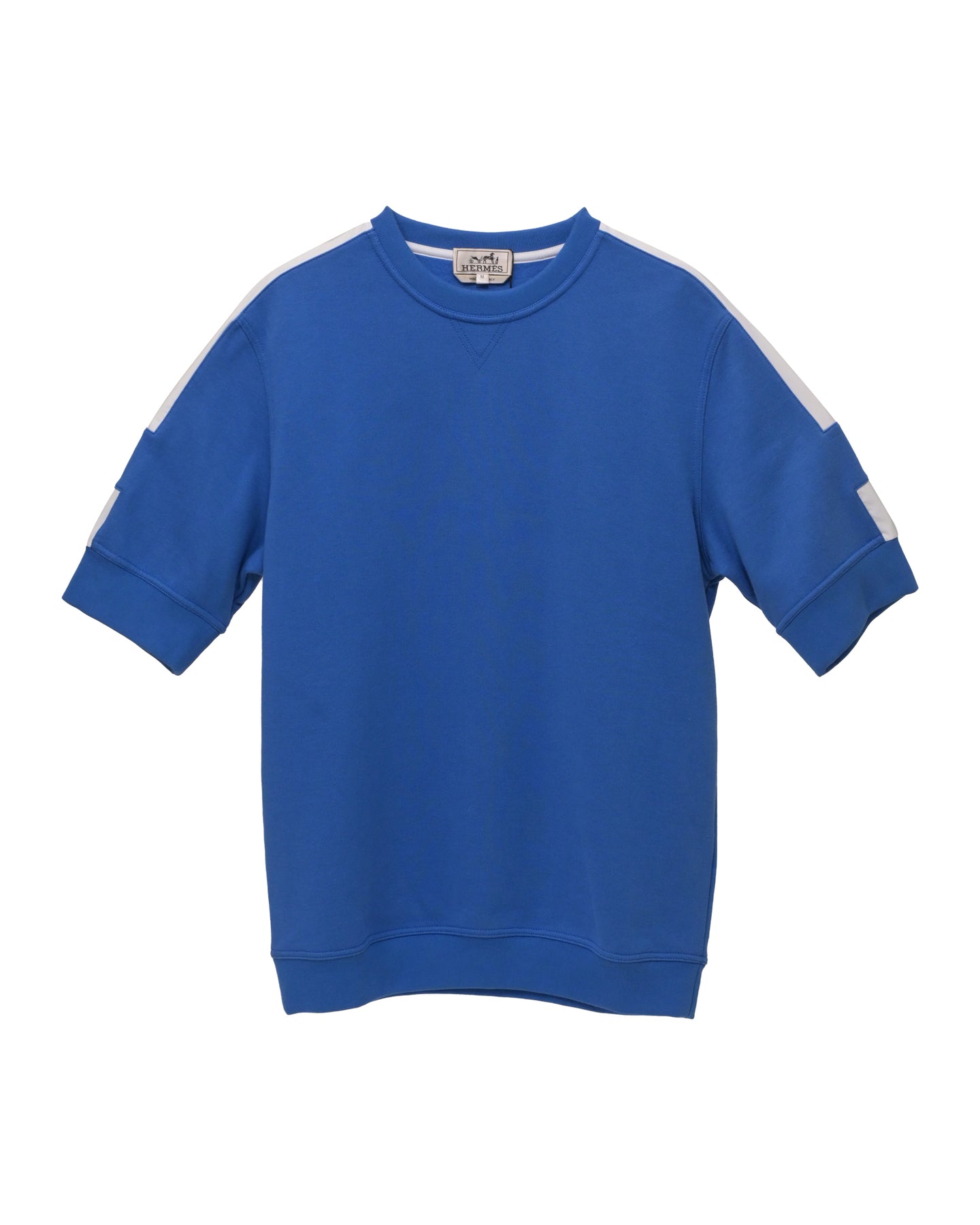 Hermes Kurzarm Pullover aus blauer Baumwolle
