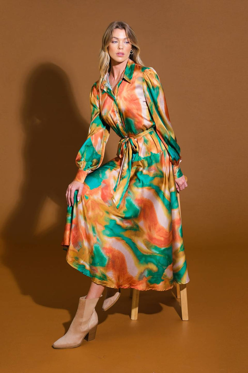 WANNA BE LOVED gewebt MIDI Kleid