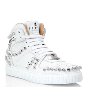 Leder Hi-Top Sneakers Kristall