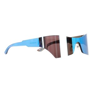 Balenciaga Reflektierende Shield Sonnenbrille aus blauem Kunststoff