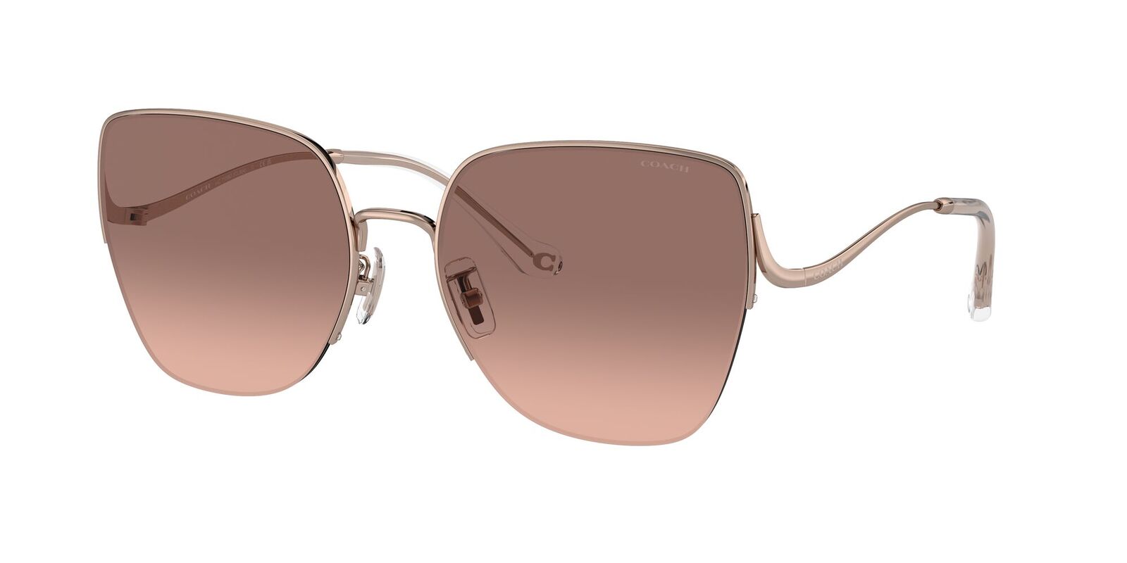 Coach Damen 60mm Shiny Roségold Sonnenbrille