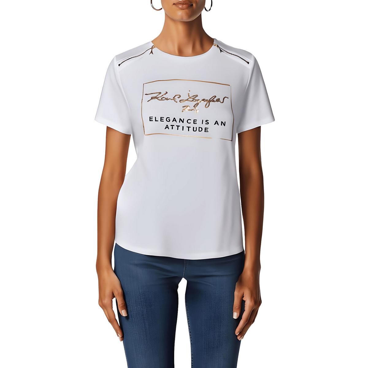 Grafisches T-Shirt aus metallischer Baumwolle
