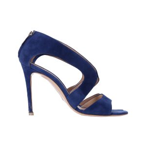 Gianvito Rossi Cut-Out Heeled Sandalen in Marineblau Wildleder 7748839637052