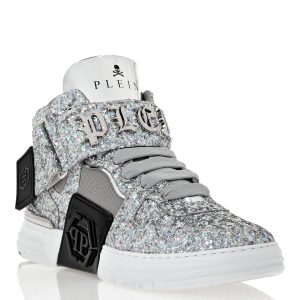 Patent Leder-Sneakers mit Glitzer Gothic Plein