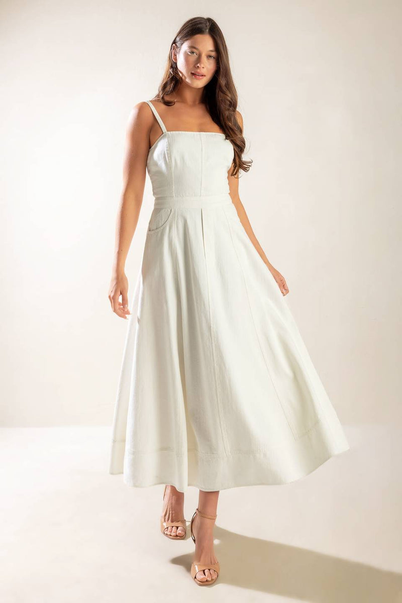 Lassen Sie uns für einen Spaziergang gehen gewebt MIDI Kleid