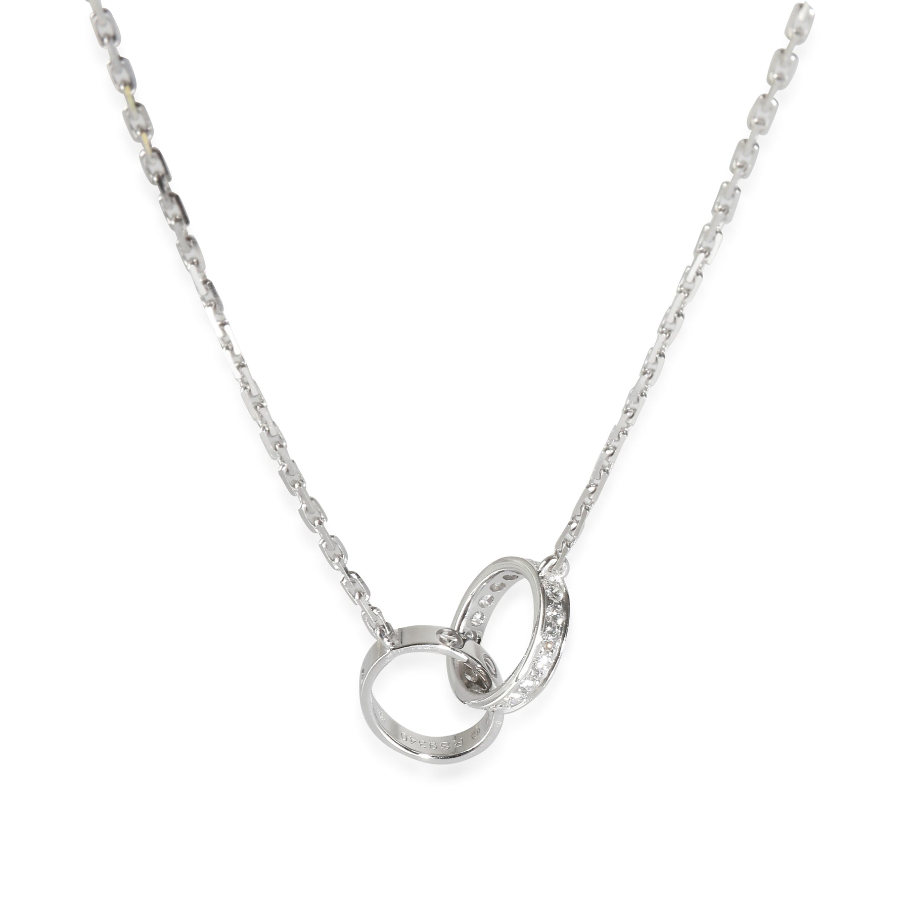 Cartier Love Fashion Halskette aus 18 Karat Weißgold 0.22 CTW