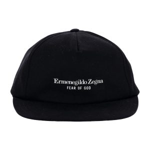 Fear of God x Ermenegildo Zegna Baseball Hut aus schwarzer Baumwolle 7748926799932