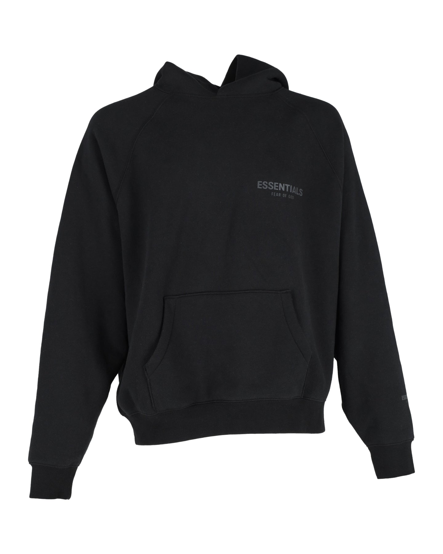 Fear of God Essentials Jersey-Kapuzenpullover mit Logo-Muster aus schwarzer Baumwolle