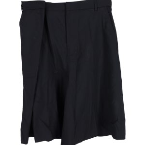 Loewe Knee-Length Shorts aus schwarzer Wolle 7748929519676