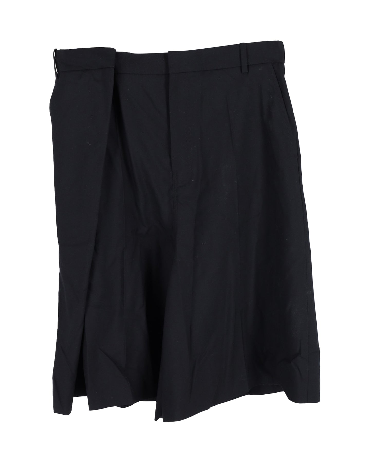 Loewe Knielange Shorts aus schwarzer Wolle