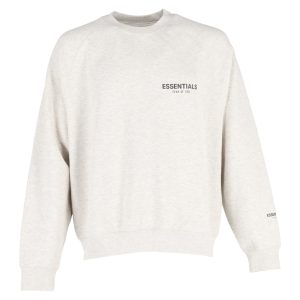 Fear Of God Essentials Logo Print Jersey Sweatshirt in hellgrau Baumwolle 7748912283708