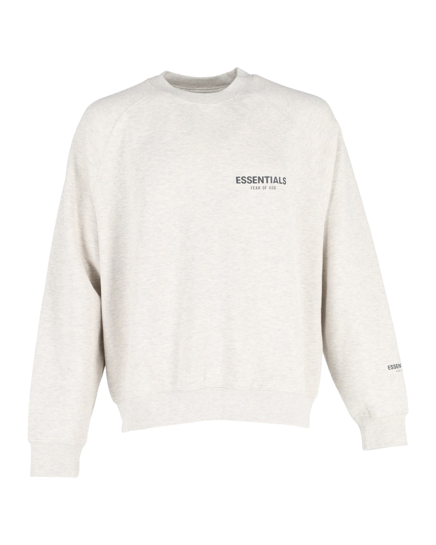 Fear Of God Essentials Logo Muster Jersey Sweatshirt aus hellgrauer Baumwolle