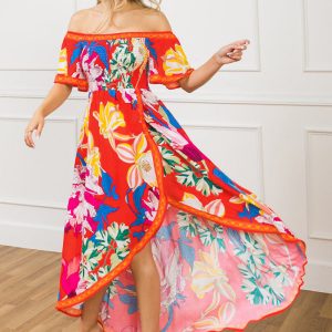 STEALING SUNSHINE florales Hi-Lo Kleid
