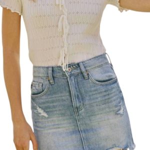 Westlicher kurz Denim Rock in Blau