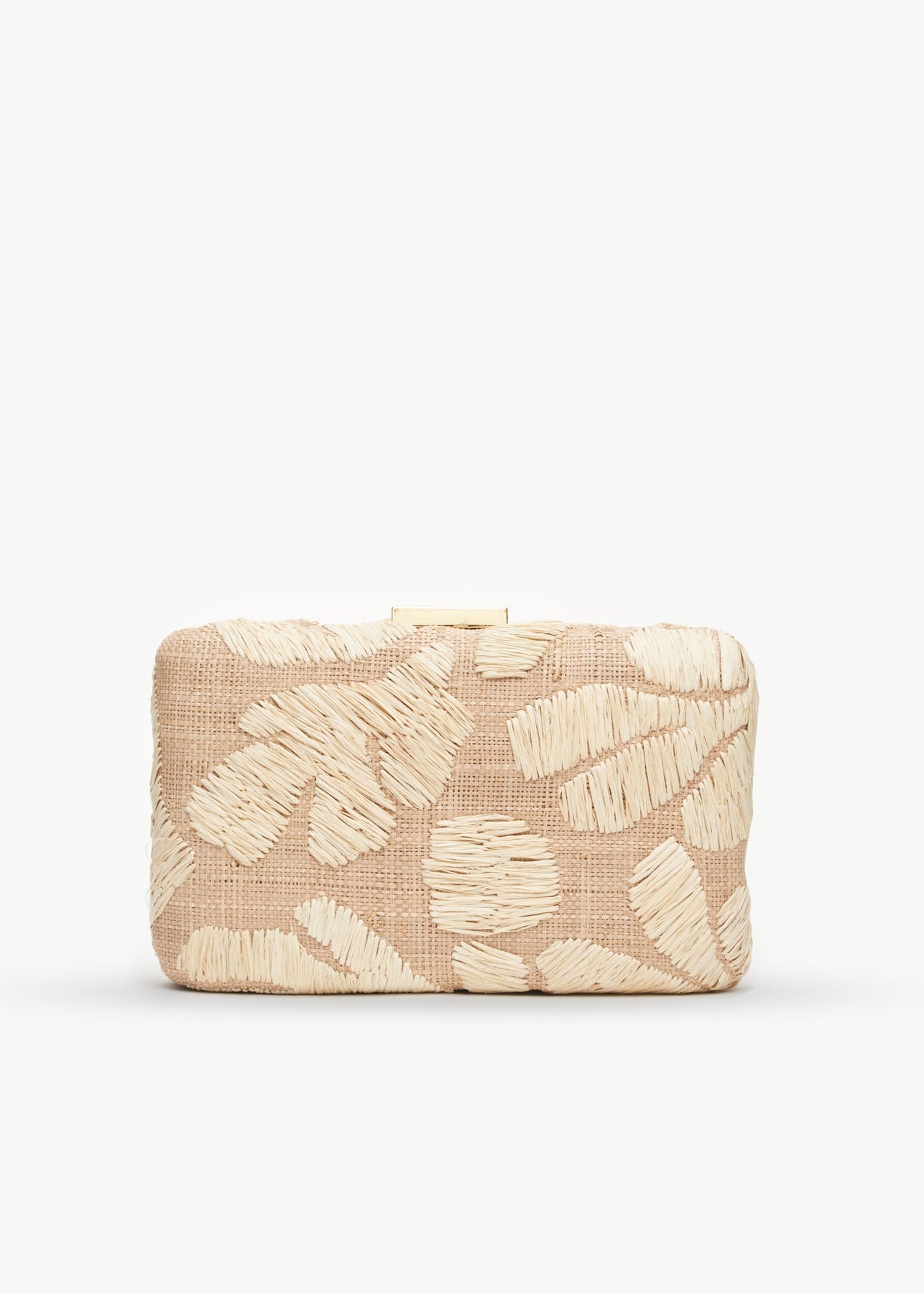 Frances bestickt Straw Clutch Tasche