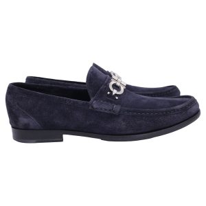 Salvatore Ferragamo Gancini Laibe in Marineblau Wildleder 7748868603964