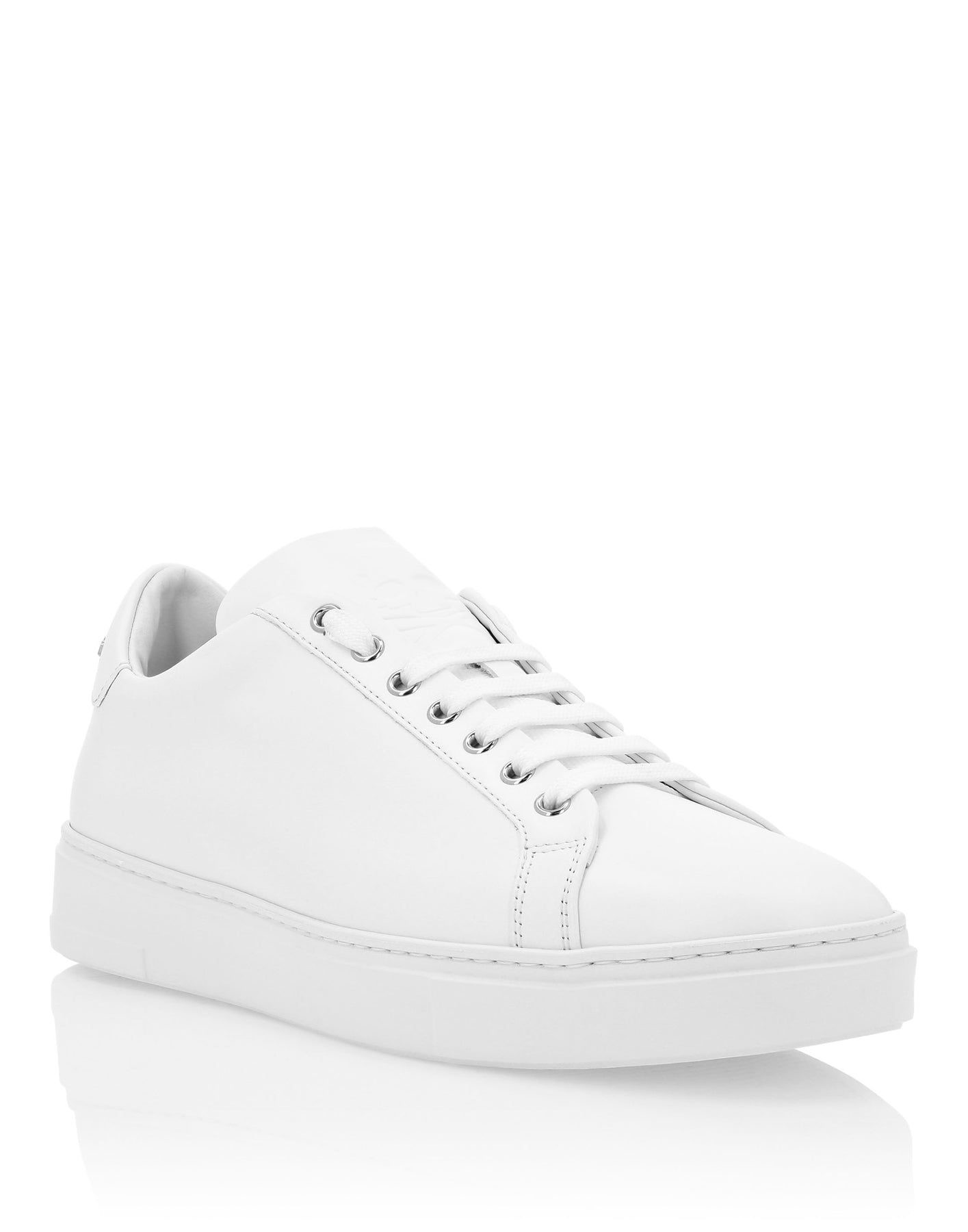 Leder Lo-Top Sneaker Totenkopf und Plein