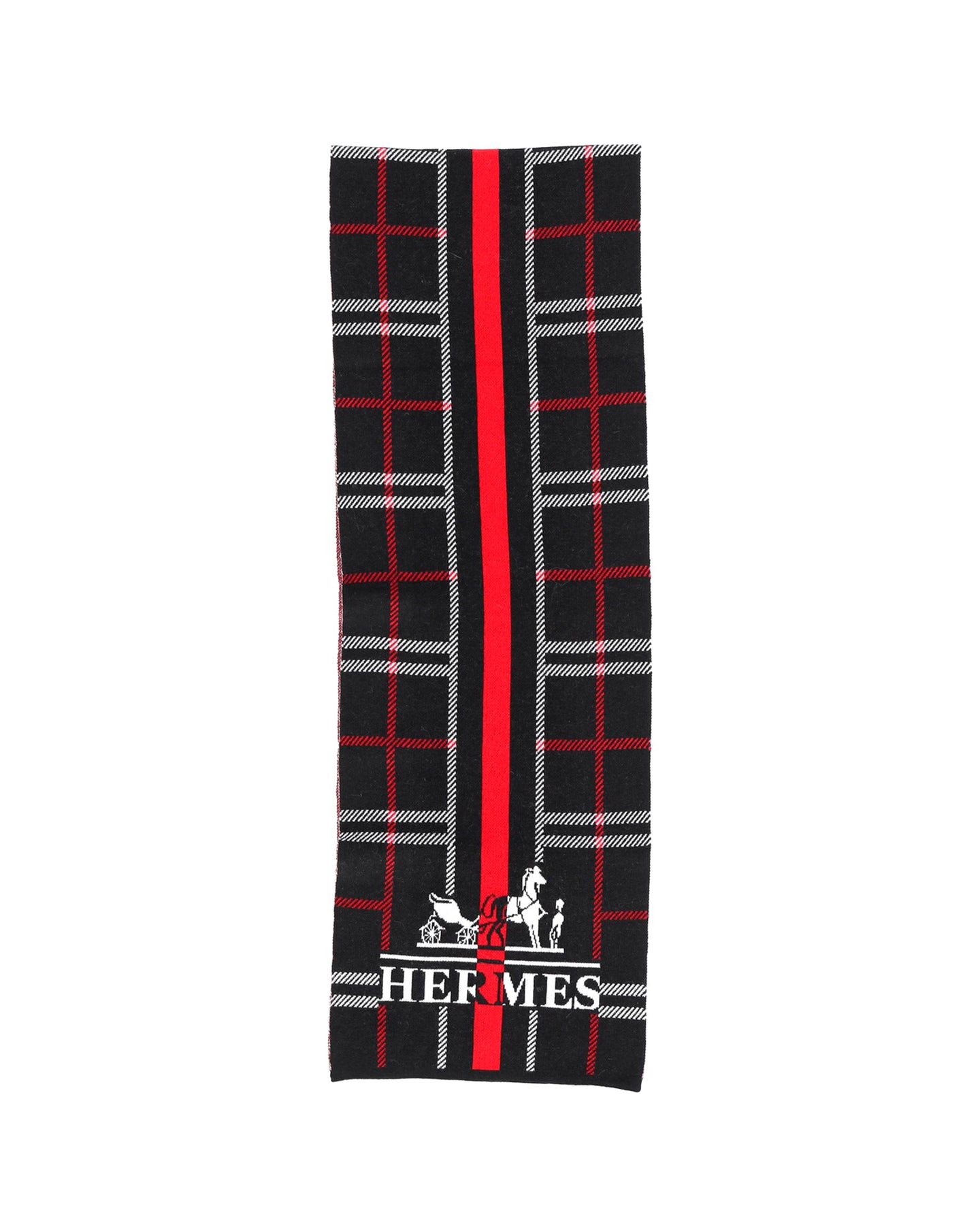 Hermes Logo Schal aus mehrfarbiger Wolle