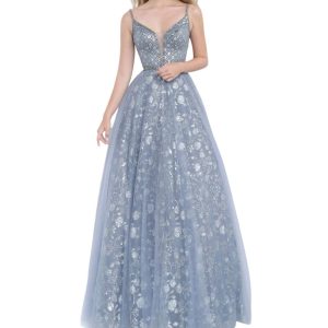 lange Ballkleid in anthrazit