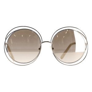 Chloé Carlina runde Sonnenbrille in Silber Metall