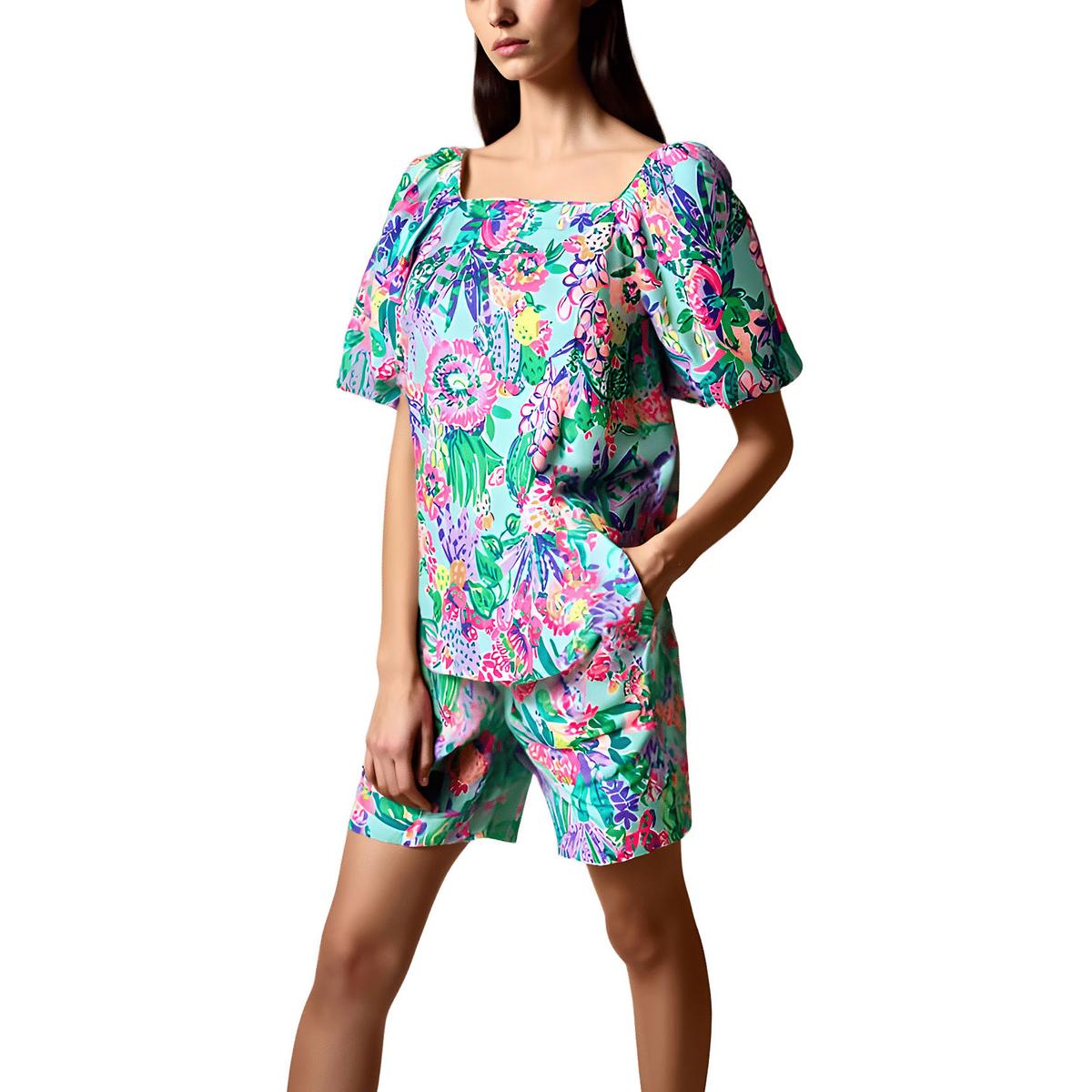 Bedruckte Baumwollbluse