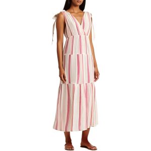 Tiered Kleid aus Baumwolle maxi