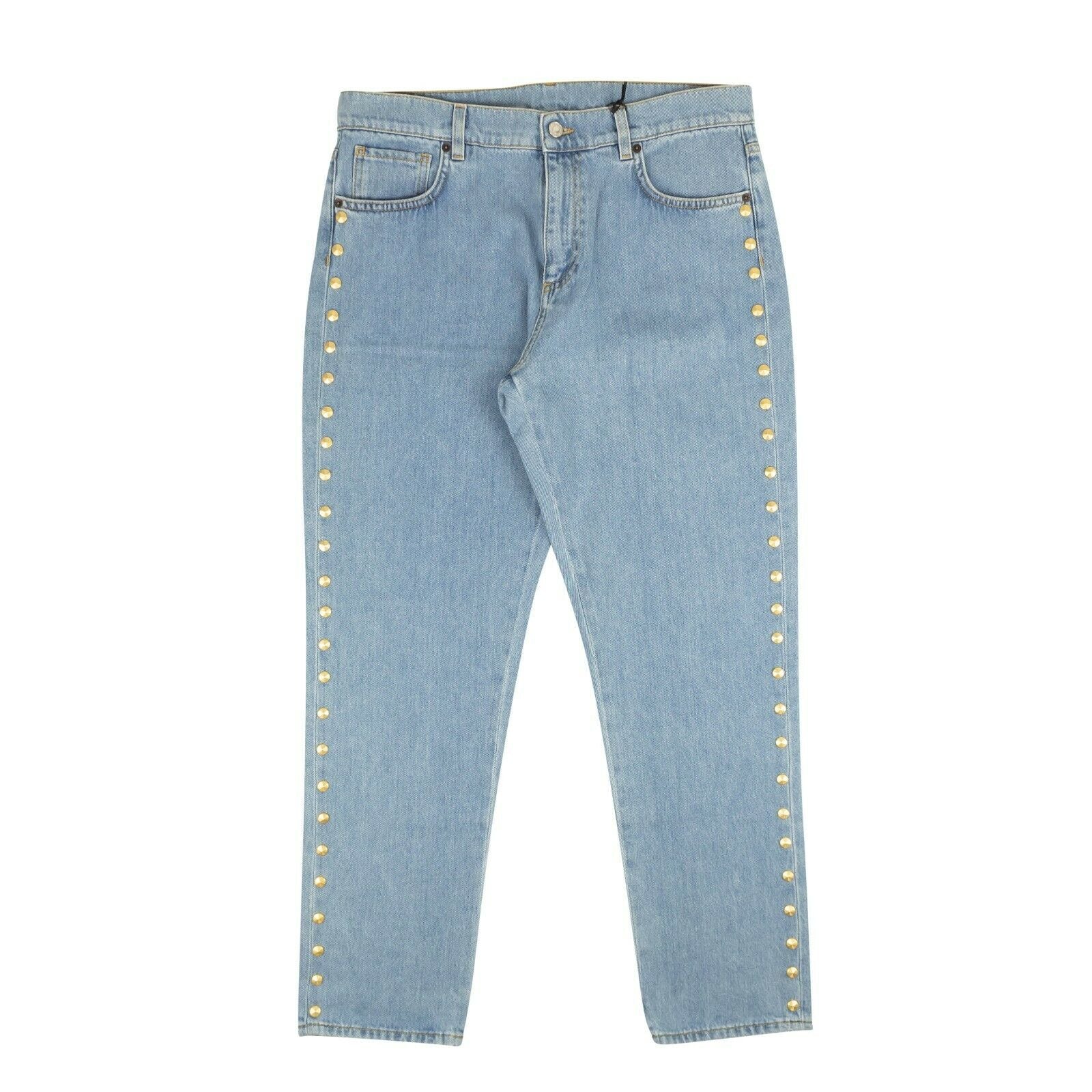95- MCR-1014 /36 ZA0322_0520_1294 LICHTWASCH Moschino Couture Gold NAILHEAD Akzent JEANS