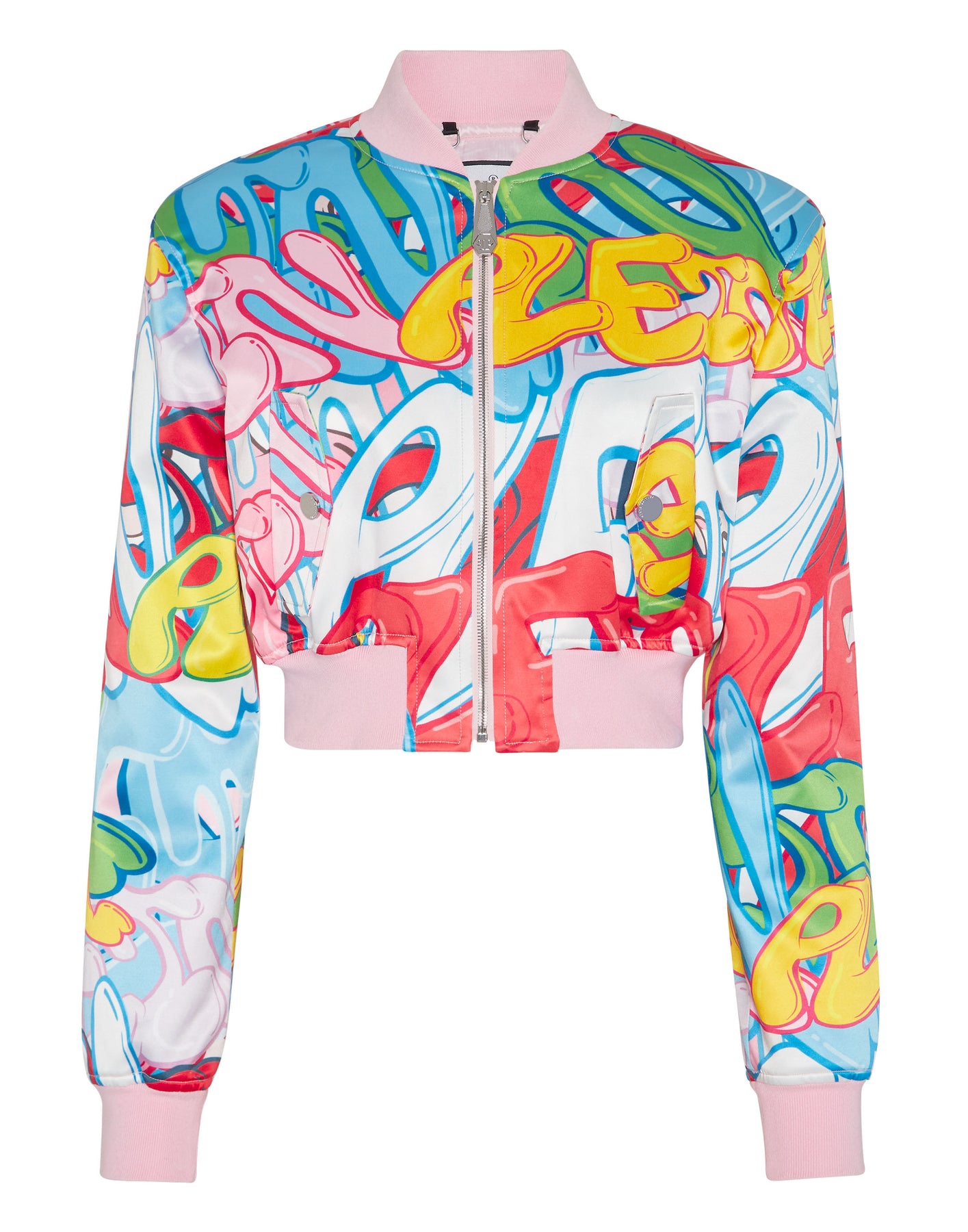 Satin geschnitten Bomber Bombardierung Graffiti